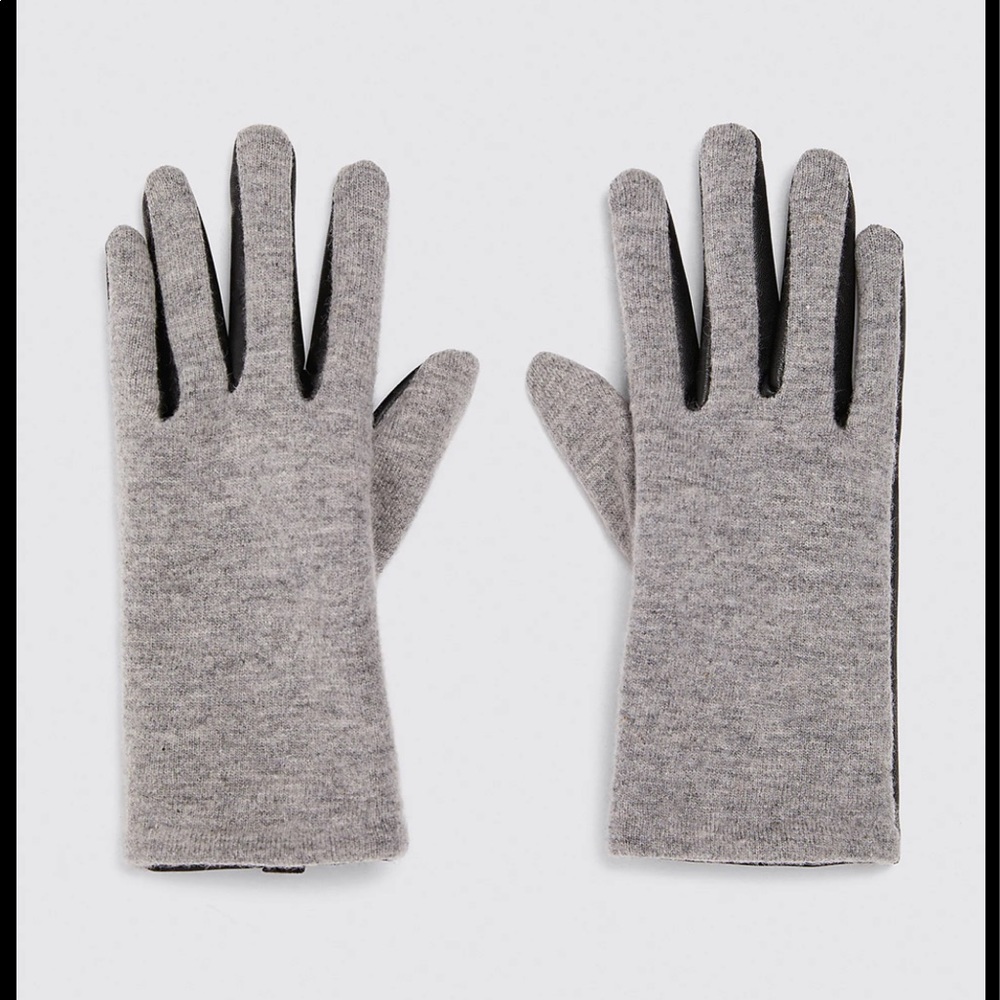 Zara Combined Faux Leather Gloves
